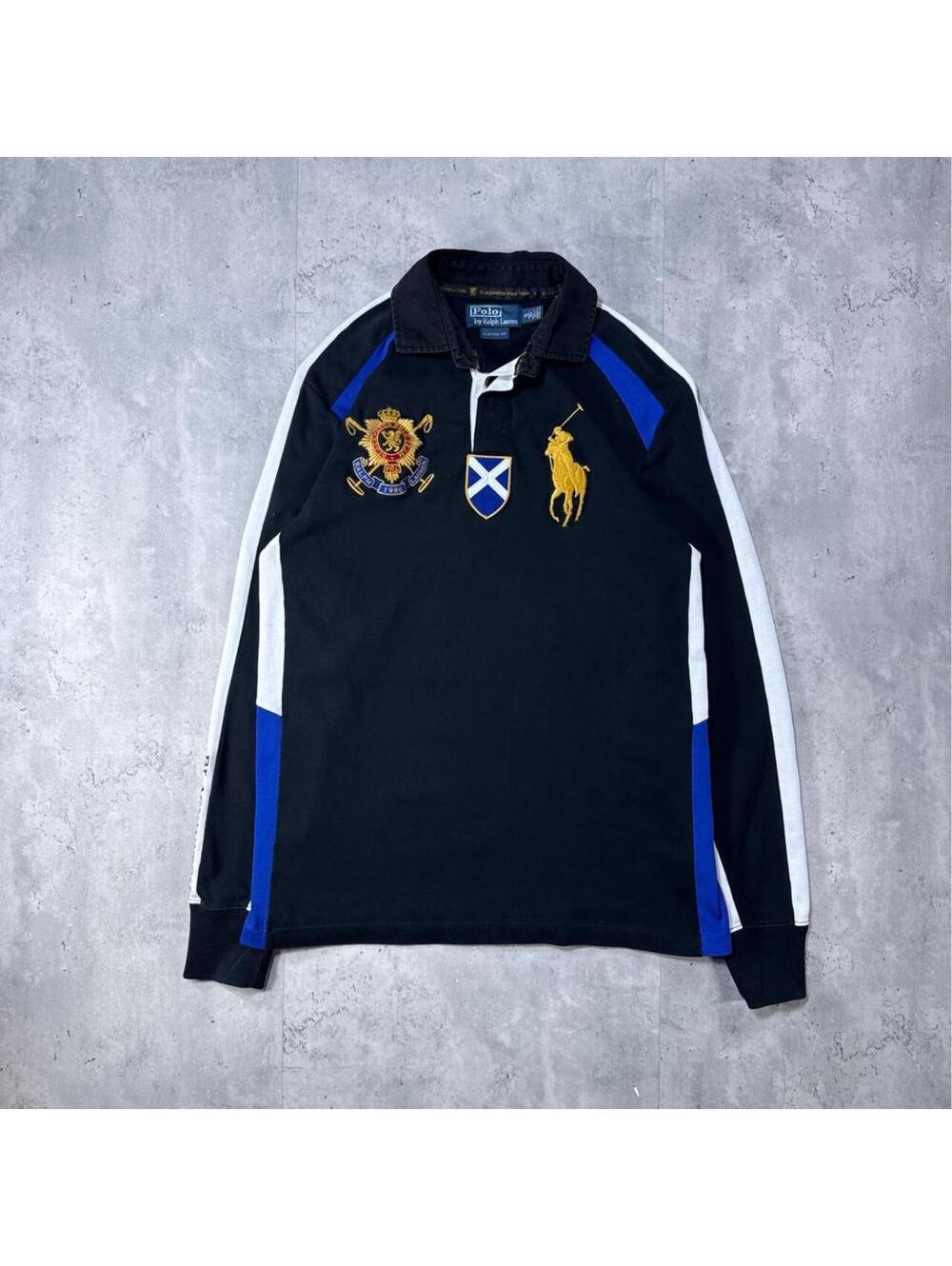 Y2K Polo Ralph Lauren 00s Black Watch Rugby Big Pony long sleeve shirt